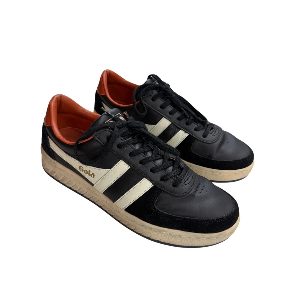 Gola Grandslam Classic Mens Black Leather Sneakers CMB117 Size 10